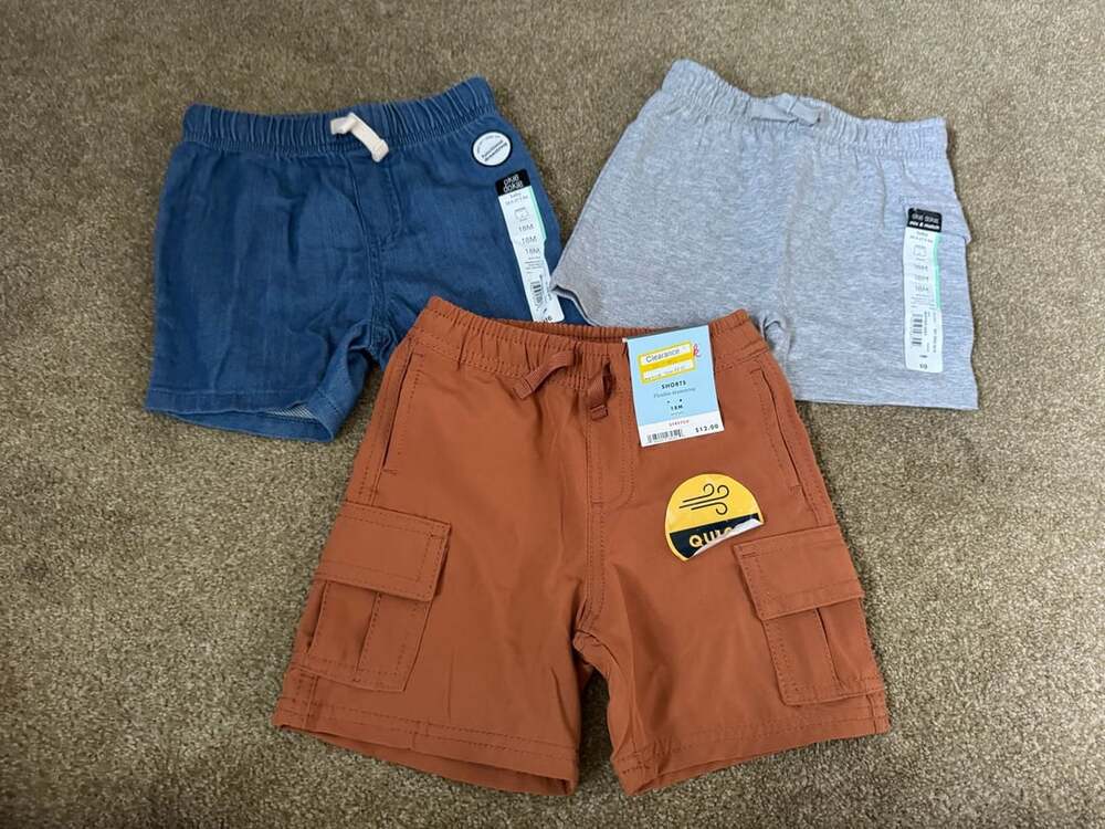 Okie Dokie Cat & Jack Baby Boy 18M Cargo and Pull-On Shorts 3-Piece Set